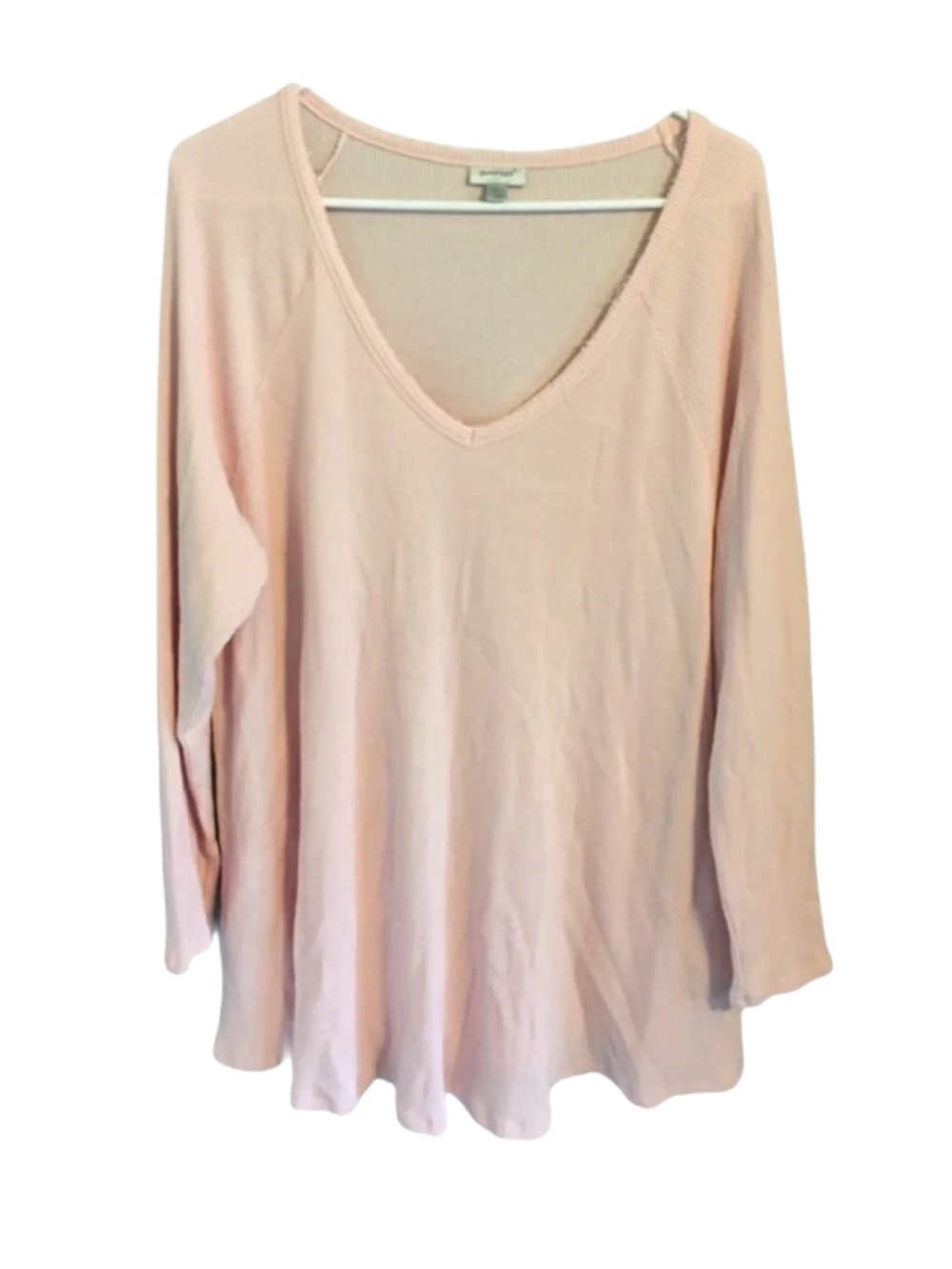 Avenue Thermal Vneck Pullover Top Blouse 18/20 Plus Size Stretch Lightweight